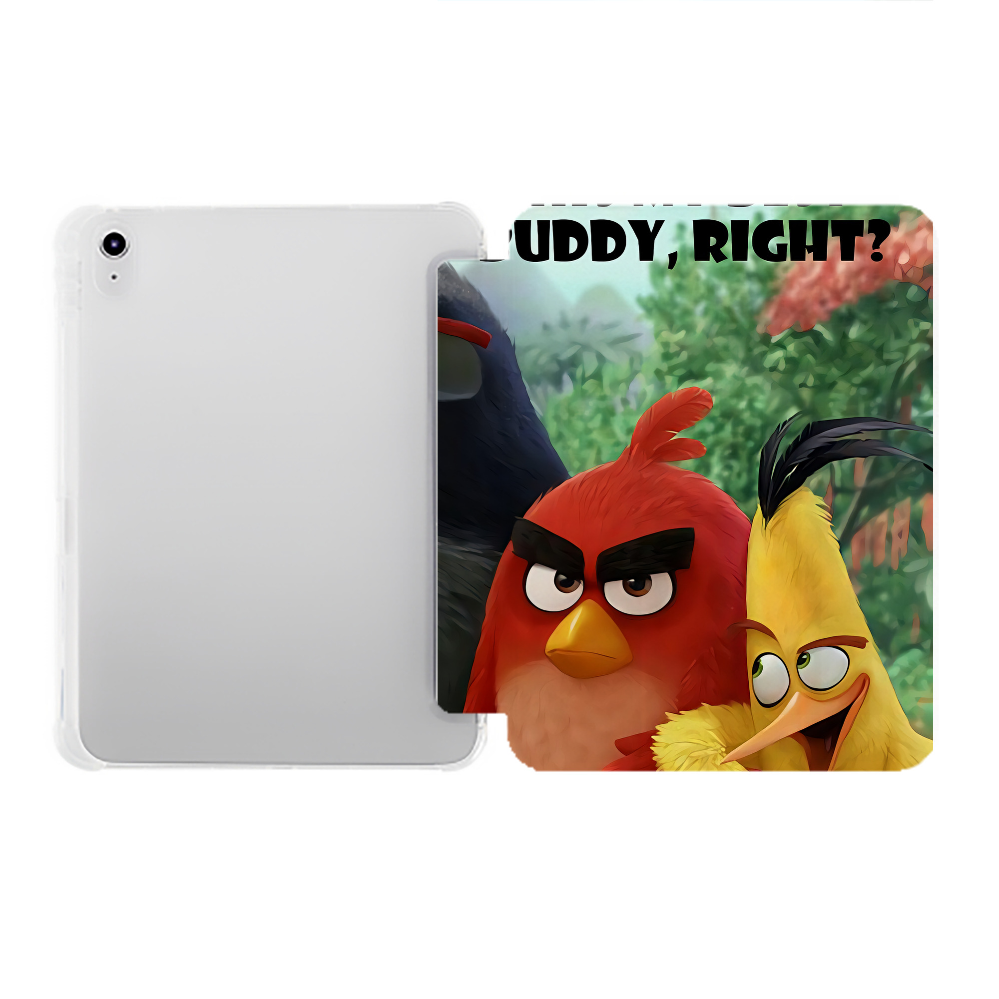 （画像用） Angry Birds アングリーバード IPad ケース ペン収納付き 三つ折りスタンド PUレザー×シリコン 対応機種9.5/10.5/10.9インチ